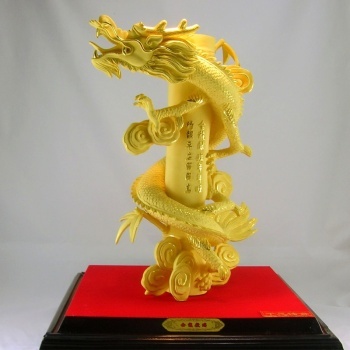 德寶城千足鑄金大型工藝禮品——金龍獻瑞，尊貴商務之選